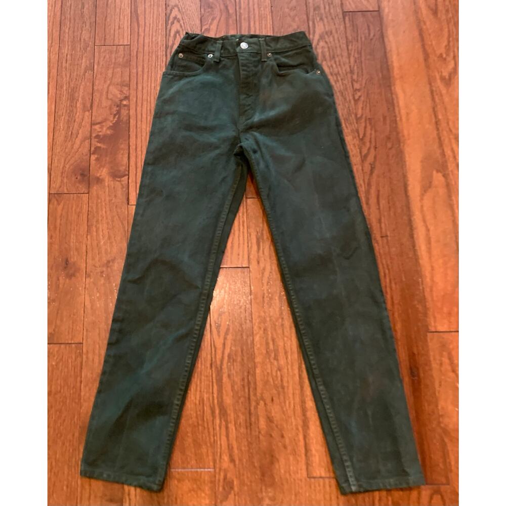 Vintage GAP Forest Green Jeans Youth‎ 14 Slim Made in USA 90s